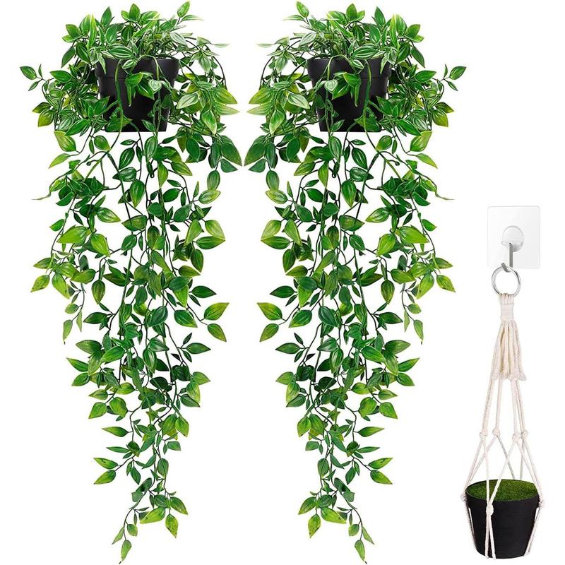 Artificial Ivy Plant, 2 Counts Fake Hanging Plant, Fake Plant for Home Decor, Indoor & Outdoor Decorative Plants, Home Decor Supplies