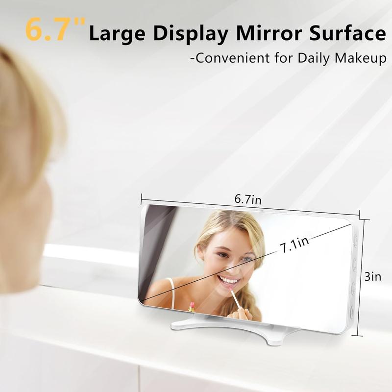 Bedroom alarm clock, ultra-thin LED mirror digital alarm clock, large display with dimming mode, dual USB port, level 4 brightness and level 2 volume, desk clock decorated in office home bedroom dormitory living room