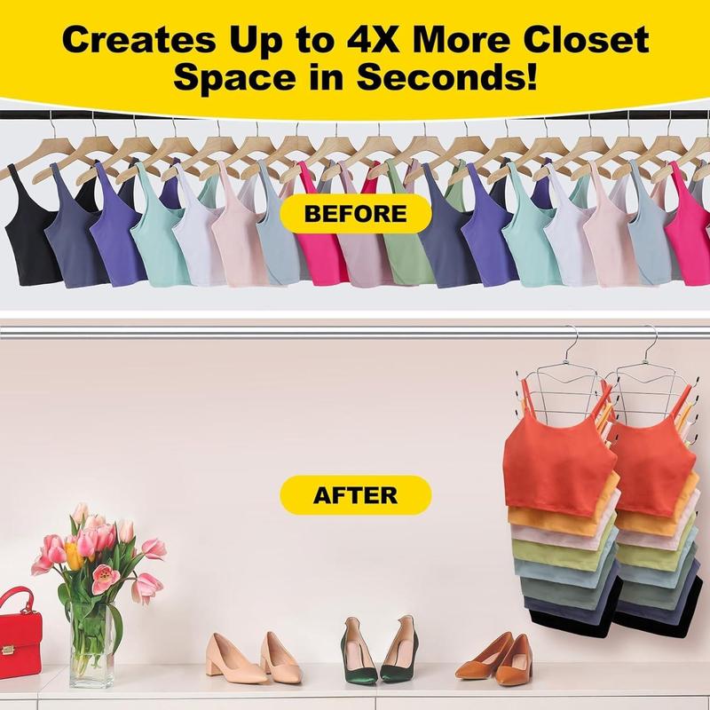 Multifunctional 8-layer Rotating Hanger, Non-slip Foldable Bra Storage Holder, Small Space Organizer, Saving Space Organizer Supplies for Wardrobe, Summer for Gift, Sweets Bedroom Organizers and Storage, Clothes Hanger Rack, Fall Decor, Men Gifts