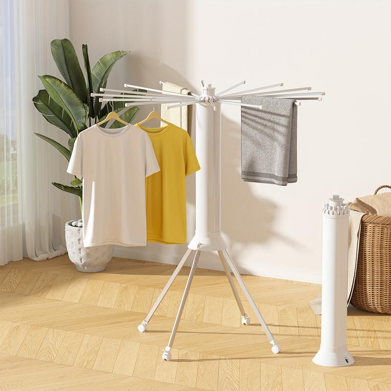 1pc Tripod Clothes Drying Rack Portable Foldable Laundry Rack Compact Space Saving Dryer Rack for Indoor Outdoor RV Travel with 16 Rotatable Rods