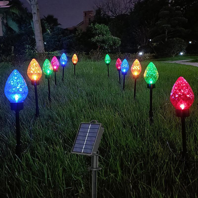 Solar Powered Christmas Light, 12pcs set Outdoor Christmas Decorations,  Garden Decorations Waterproof Solar Light for Garden Lawn Pathway Yard Walkway Patio