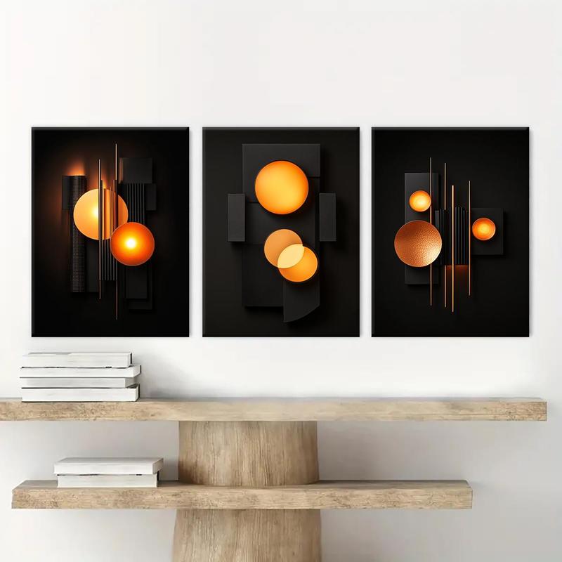 Abstract Art Wooden Framed Canvas Painting, 3 Counts set Modern Art Poster, Wall Art Decor for Home Living Room Bedroom Office