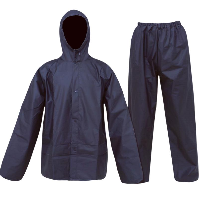 Waterproof Rain Suit for Sport - Ultra-Lite Rain Coat with Pants for Men Women (Navy)