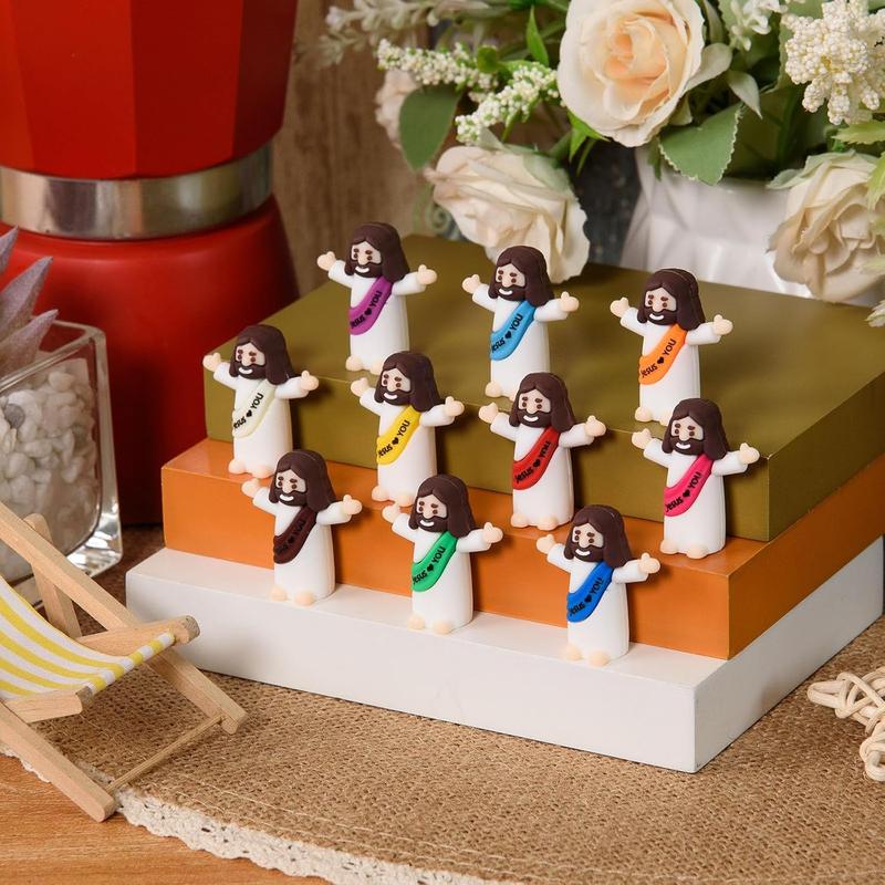 Ornaments 30 Pcs Mini Jesus Figures Jesus Loves You Jesus Doll Little Jesus Figurine to Hide and Seek Classic Religious Gifts Christ Savior Jesus for Sunday Easter Egg Stuffers Gift (30, Multicolor)