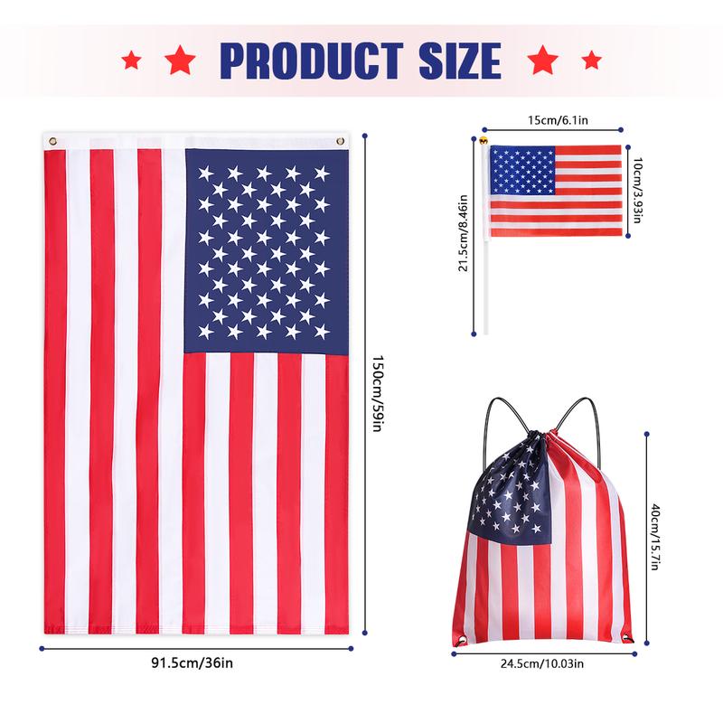 Ultimate American Flag 3x5 FT Embroidered Stars, Sewn Stripes, Durable Brass Grommets, USA Flag for All Weather Conditions Banners Gift Lightweight