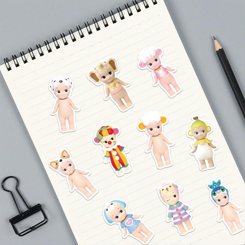 Cartoon Angel Boy & Girl Pattern Sticker, 50pcs set Cute Self Adhesive Decor Paper, Room Decor, Decor Sticker for Gift Greeting Card & Water Bottle & Laptop, Men Gifts