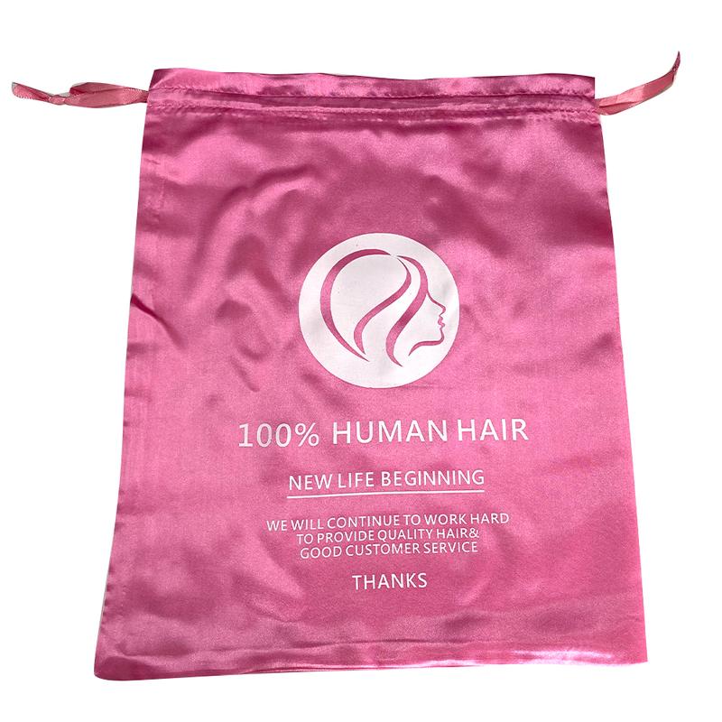 Hair Bags For Bundles Packaging Satin Wig Bags  Big Size Satin Silk Hair Packaging Bag With Drawstring