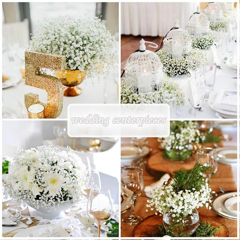 Baby Breath Artificial  Set of 6 Gypsophila Real Touch for Wedding Party Home Garden Decoration Decorative Fruit Floral Plants babies breath decorative fruit fake flower