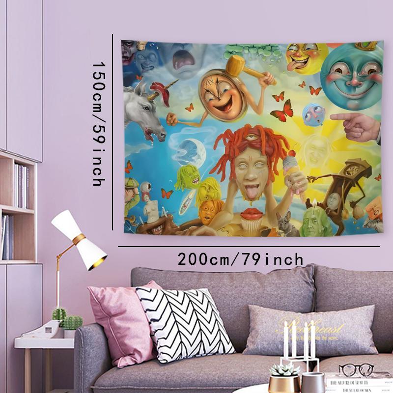 Psychedelic Art Tapestry, Aesthetic Wall Hanging Decor, Hanging Tapestry for Bedroom Home Office Decor, Home Accessories