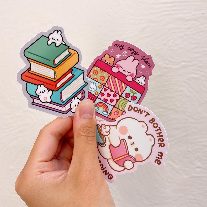 StickyRiceCo Cozy Bookish Heavy Duty Waterproof Vinyl Diecut Stickers