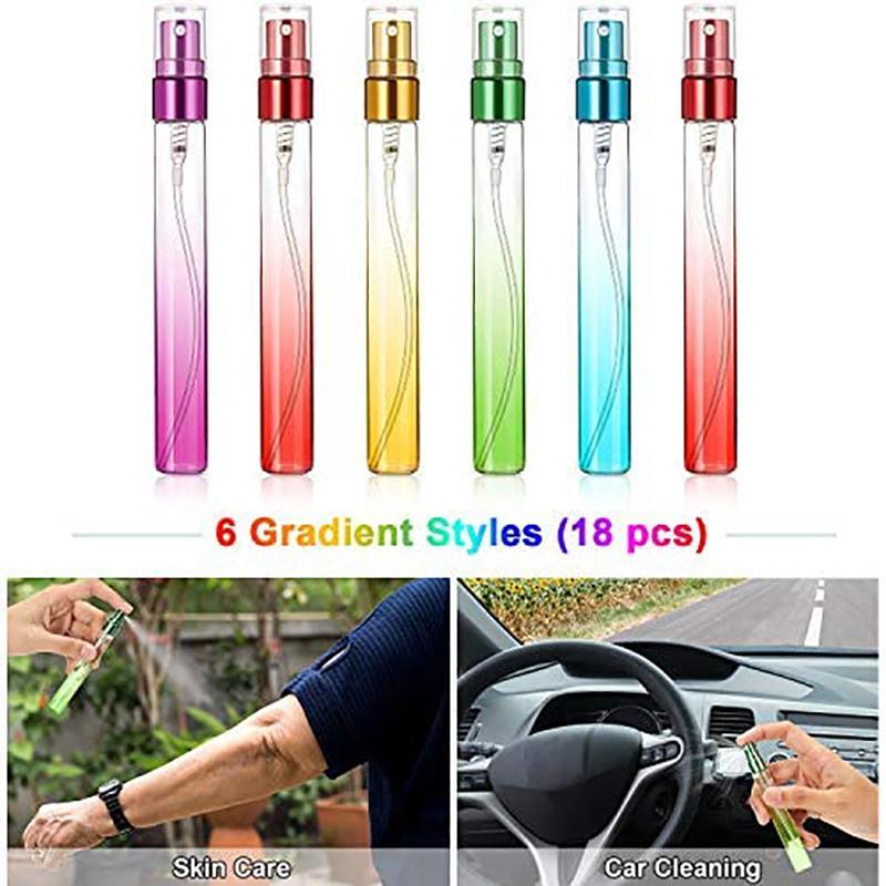 Travel Perfume Atomizer Bottle, 24pcs set Spray Bottles & Funnel & Dispenser & Spring Straws, Mini Refillable Perfume Bottle for Travel, Daily Use