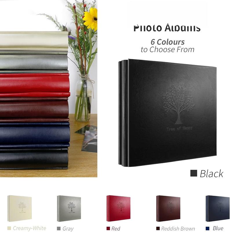 Photo Album 4x6 600 Pockets Photo, Black Leather Cover Photo Book, Large Capacity Picture Album Holds Horizontal & Vertical Photos,  for Family Wedding, , Anniversary