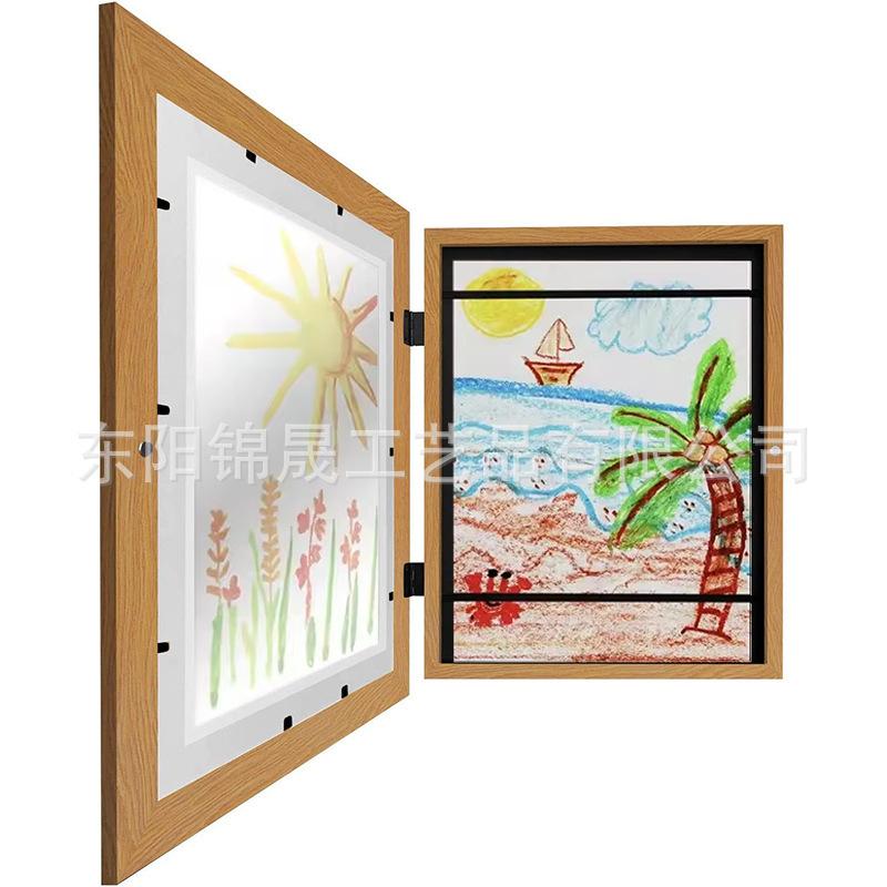 Kids Art Frames Children's Art Frame Children's Flip Oil Painting Storage Box Picture Frame