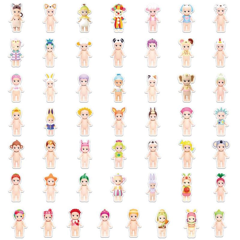 Cartoon Angel Boy & Girl Pattern Sticker, 50pcs set Cute Self Adhesive Decor Paper, Room Decor, Decor Sticker for Gift Greeting Card & Water Bottle & Laptop, Men Gifts