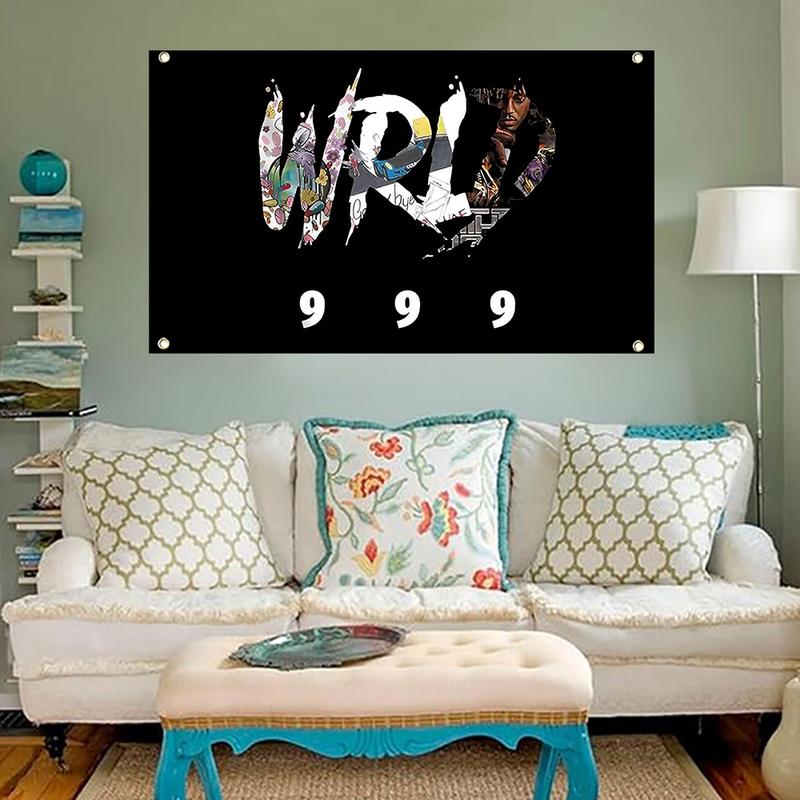 Rapper Tapestry Hip Hop Poster Wrld 999 Wall Art Banner for College Dorm Bedroom and Living Room Home Decor 3x5ft Meme Funny Wall Hanging