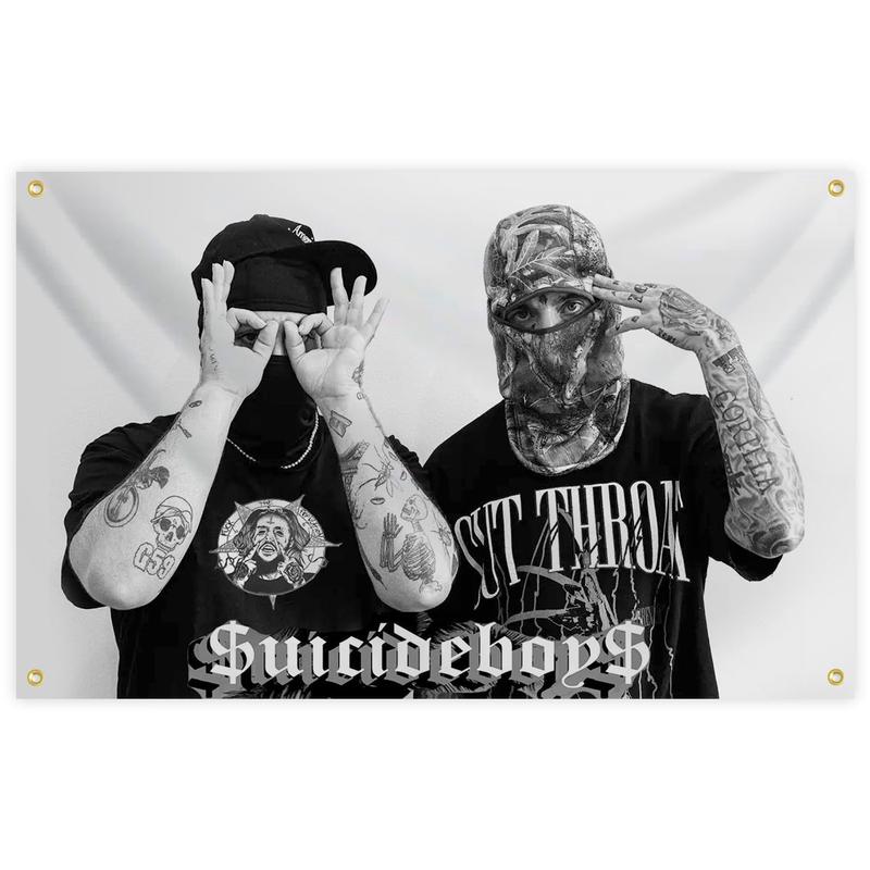 Suicide Music Boys Flag 3x5FT with 4 brass buckles America Pop Singer Banner Wall Tapestry Poster Signs Decor for Bedroom College