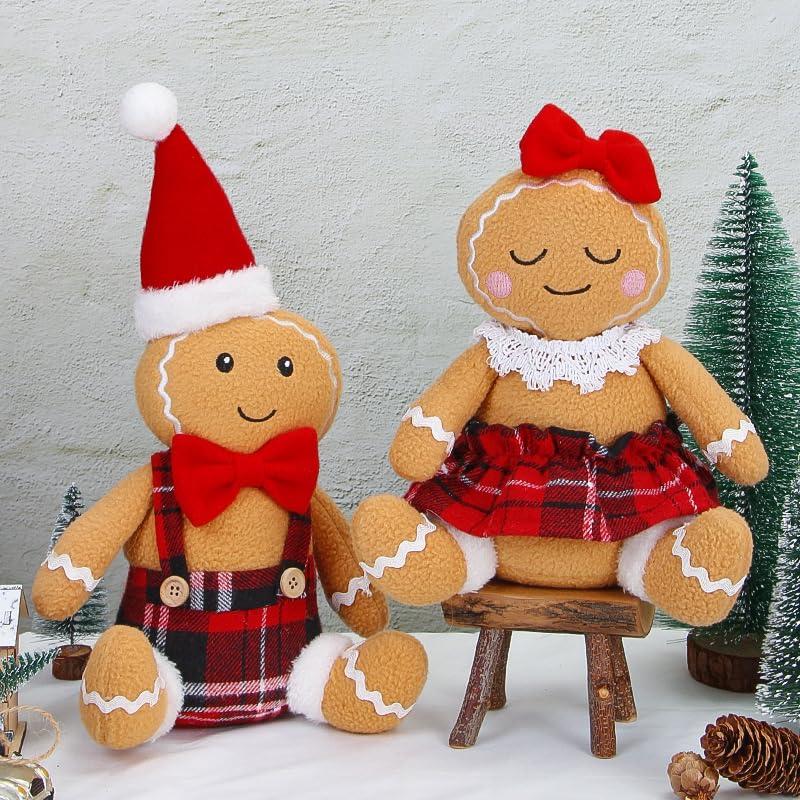 2 Pack Gingerbread Man Christmas Ornaments Indoor Christmas Decorations Home Decor Gingerbread Doll Gift Door Window Table Tree Holiday Christmas Season Decoration