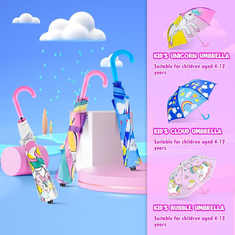 Umbrella, Windproof Auto Open Stick Umbrellas for Rain  Girls Boys