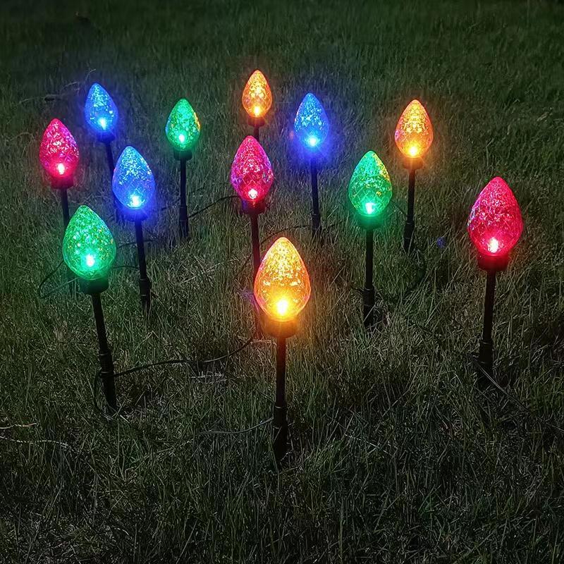 Solar Powered Christmas Light, 12pcs set Outdoor Christmas Decorations,  Garden Decorations Waterproof Solar Light for Garden Lawn Pathway Yard Walkway Patio