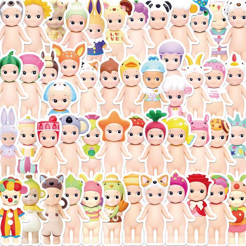 Cartoon Angel Boy & Girl Pattern Sticker, 50pcs set Cute Self Adhesive Decor Paper, Room Decor, Decor Sticker for Gift Greeting Card & Water Bottle & Laptop, Men Gifts