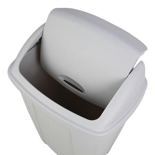 Mainstays 13 Gallon Trash Can, Plastic Swing Top Kitchen Trash Can, Gray