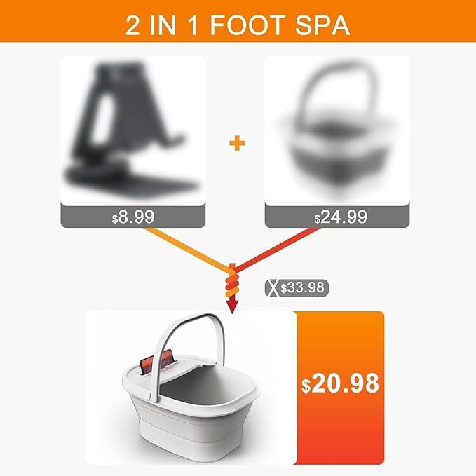 Portable Foot Bath basin, Foldable Massage Tub holder, Foot Spa Basin for Home Use, Foot Soaking Tub, Mom Birthday Gifts.