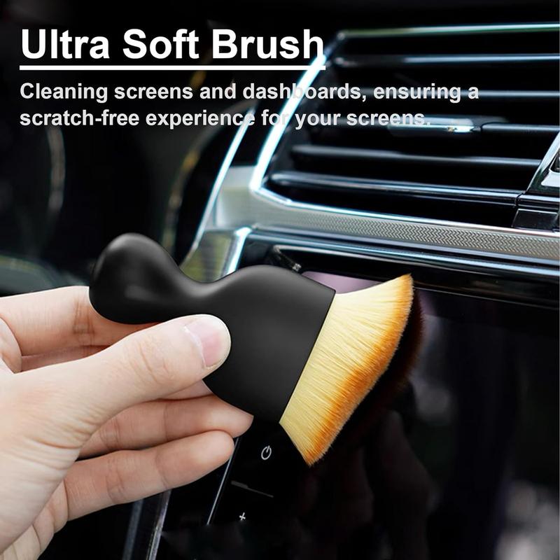 Car Interior Detailing Brush Set for Summer, Multipurpose Automotive Exterior & Interior Cleaning Brush Kit, Vehicle Soft Dusting Brush for Air Vent, Dashboard, Leather