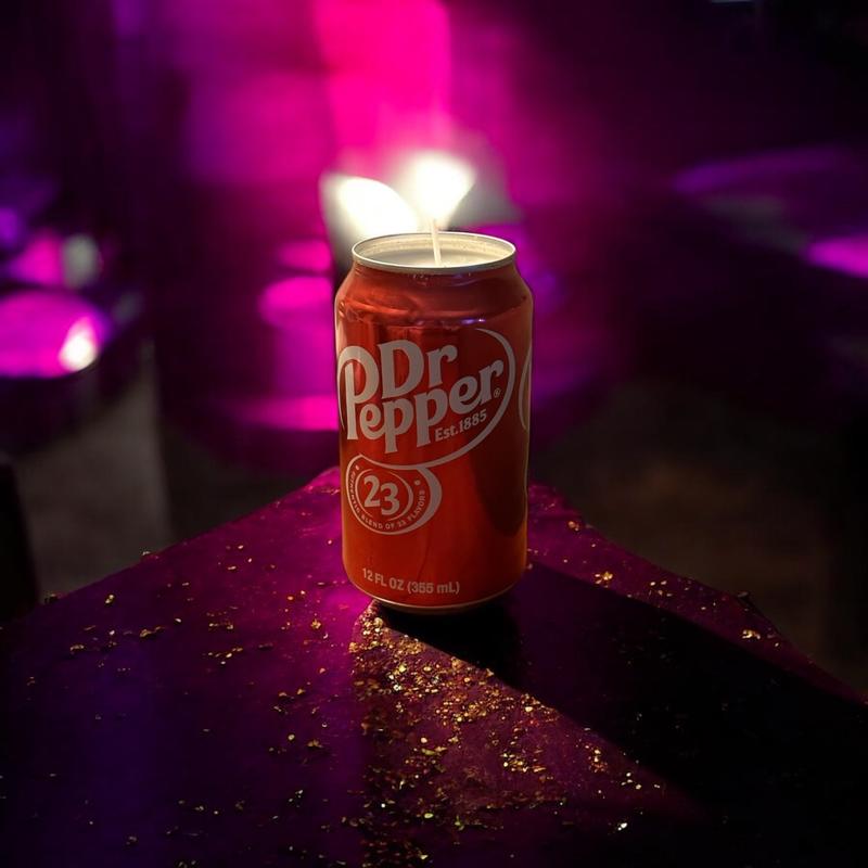 Dr Pepper Decorative Candle in Real Can - Vegan and Fun Fall Basket Luffy Bougie - Ornaments, Freshener bookish candle harry potter candles gift decoration holiday candle