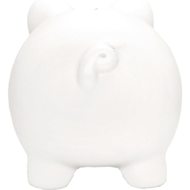 Cute Piggy Bank for Pig Money Bank Coin Bank for Boys and Girls My First Unbreakable Money Bank Large Size Decoration Savings (White) Ornaments