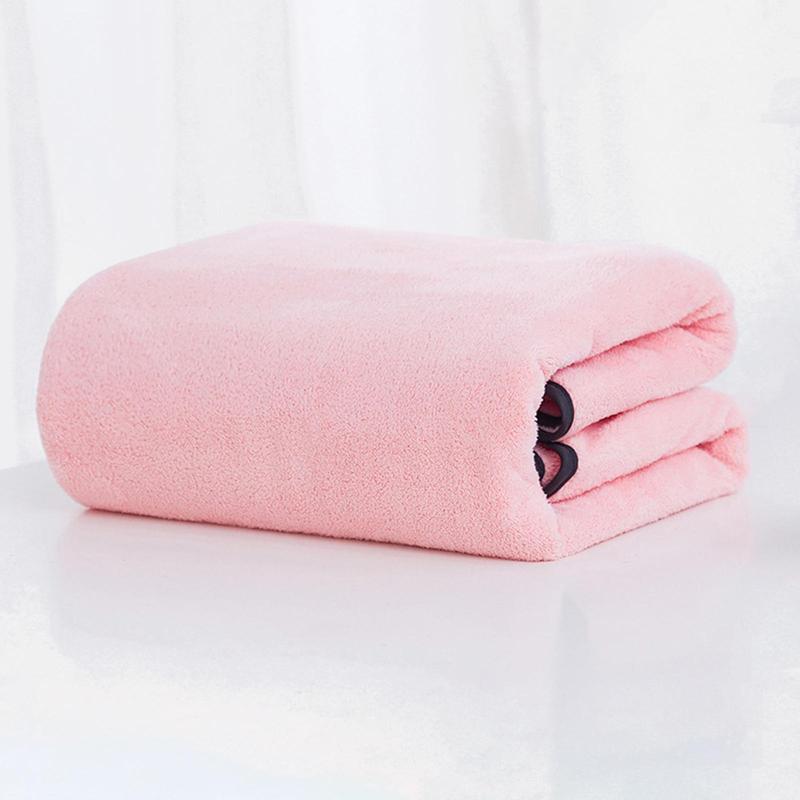 Solid Color Bath Towel, 1 Count Soft Water Absorbent Bath Towel, Bath Towel for Home Bathroom, Household Towel for Daily Use