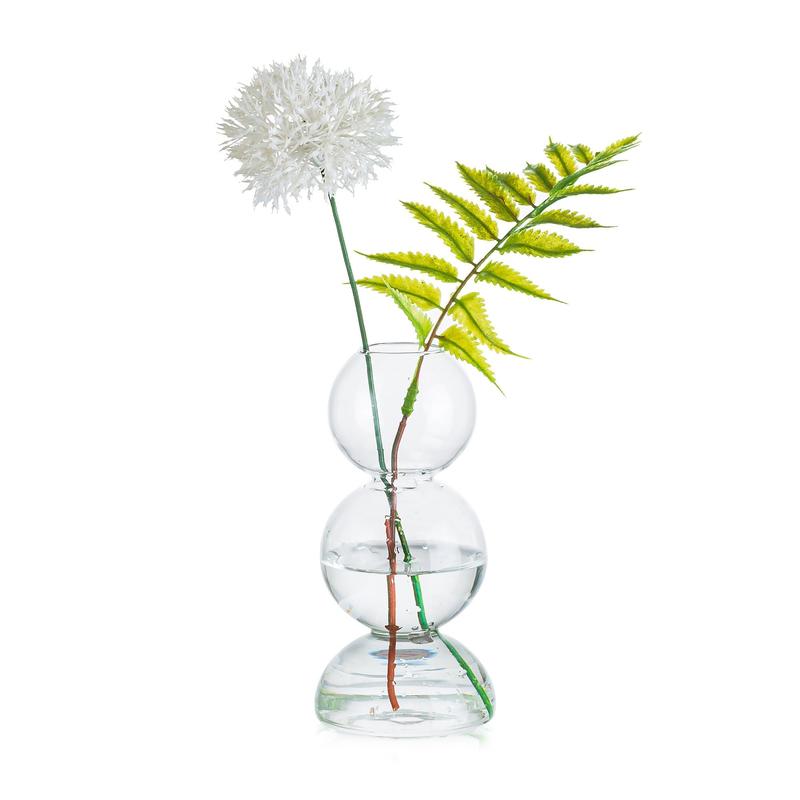 Glasseam Cute  Flower Vase, Unique Handmade Glass Vase for Flowers