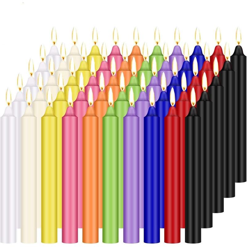 100 pcs Unscented Assorted Colors Mini Taper Candle | 4 