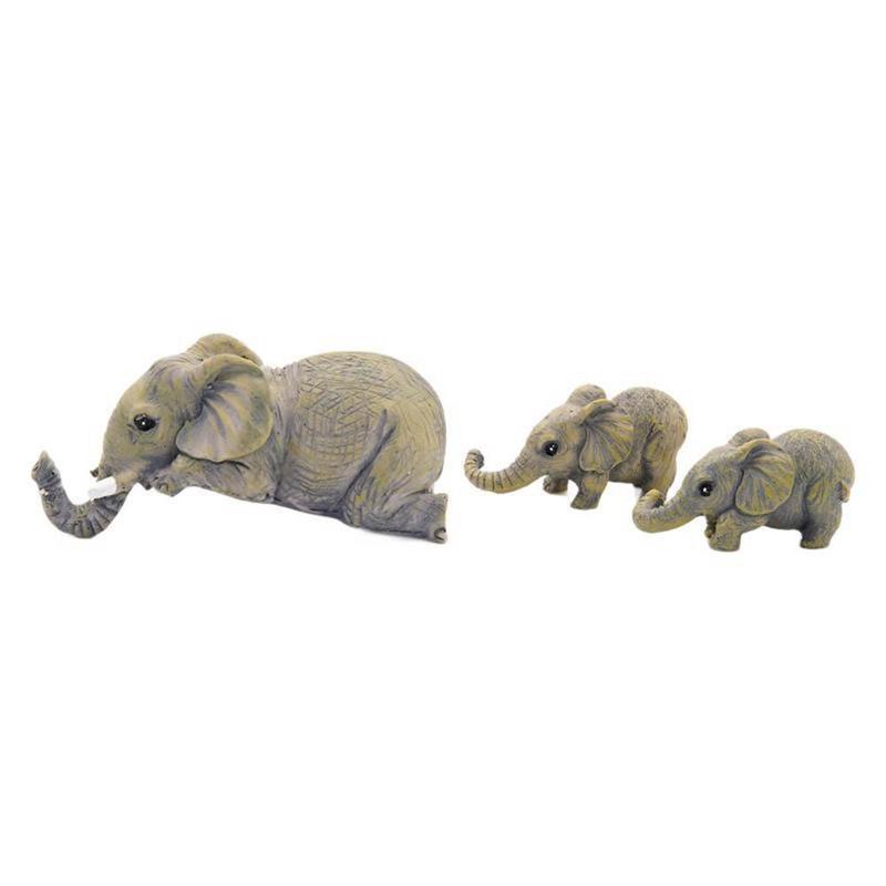 Elephant Family Design Statue, 3 Counts set Cute Desktop Ornament, Animal Themed Home Decor Accent, Desktop Decoration for Living Room Bedroom Office