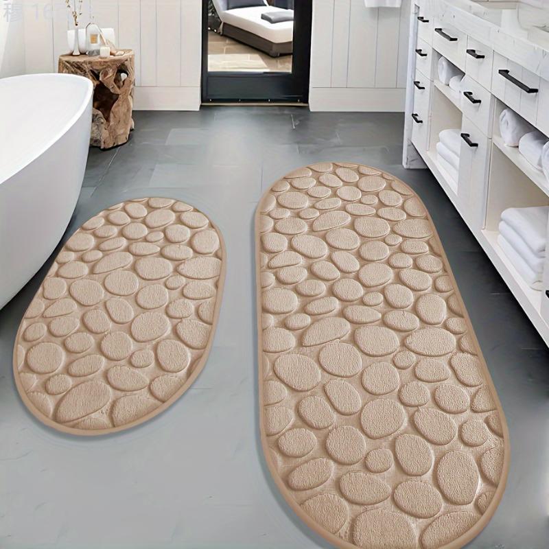 2PCS Set Luxurious Non-Slip Bath Mats - Soft, Absorbent, High-Density Polyester Bath Rugs for Bathroom, Shower, and Home Decor - Anti-Slip, Water-Repellent, and Mildew-Resistant Fleece