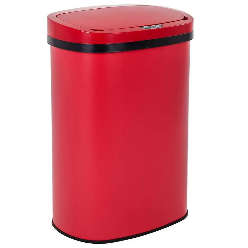 Kitchen Trash Can, Automatic Stainless-Steel Trash Bin with Lid Anti-Fingerprint Mute Designed Garba