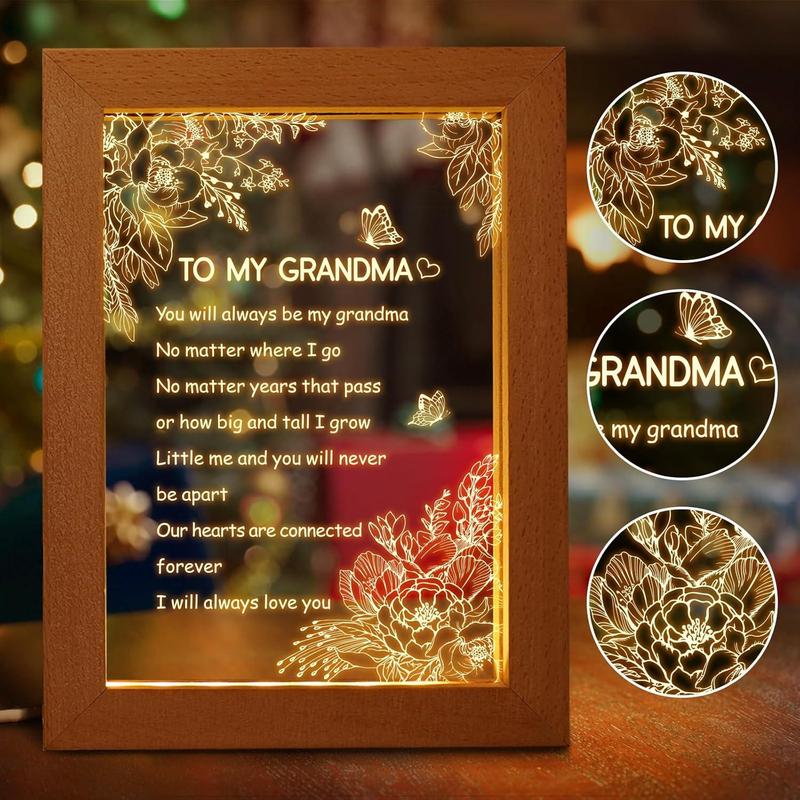 Best Grandma Gift from Granddaughter Grandson - Unique Gift, Mothers Day Gifts for Grandma, Perfect Gifts for Birthday, Christmas, Wedding Anniversary, Thanksgiving(L-6.7*8.3IN)