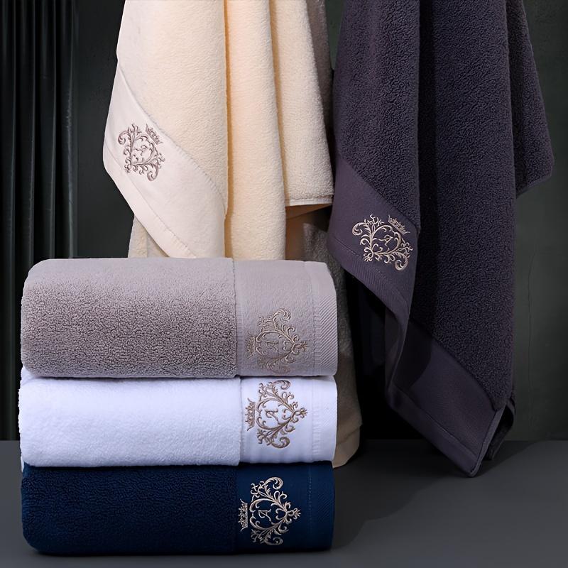 5 pieces 100% cotton thickened face towel, quality interwoven alphabet embroidery hand towel, unisex, bathroom items, household items