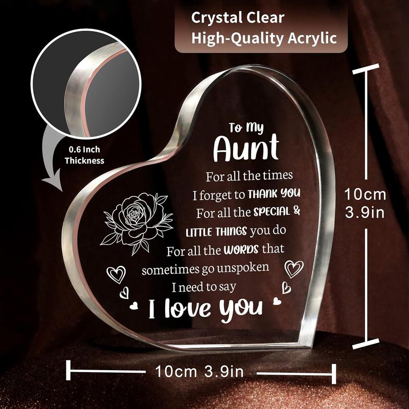 Gifts for Aunt, Aunt Gifts from Niece,  Auntie  Keepsake 3.9x3.9inch,  Aunt Ever Gifts, Auntie Birthday Mothers Day Christmas Gifts for Aunt from Nephew