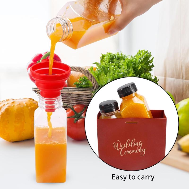 16oz Juice Bottles, Plastic Juicing Bottles with Caps, Clear Bulk Drink Containers with Black Tamper Evident Lids for Juicing, Smoothie, Drinking and Other Beverages