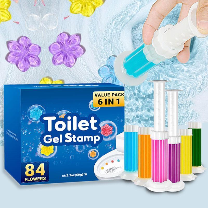 Toilet Cleaner Gel Stamp, 6 Counts box Stain Removal Cleaning Accessories, Summer Household Cleaning Supplies, Boyfriend Gifts