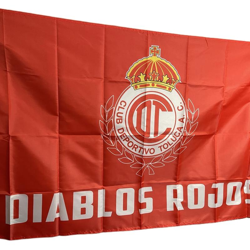 Toluca Diablo Rojos 3x5 size flag banner, red color