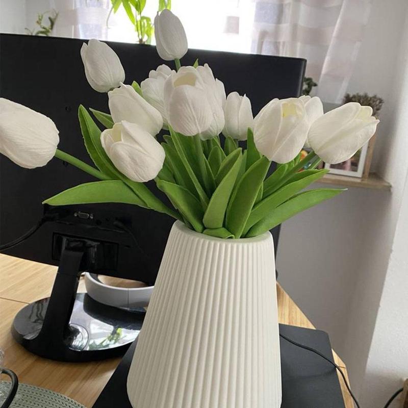 Artificial Tulip Flower Bouquet, 10pcs set Realistic Fake Flower, Decoration Supplies for Home Living Room Bedroom Dining Room Wedding Party