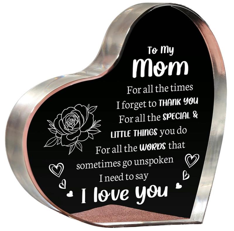 Gifts for Mom, Mom Birthday Gifts Mothers Day Gifts, Gifts to My Mom - Acrylic Keepsake 3.9x3.9 Inch - I Love You Mom Gifts from Son Daughter - Best Valentines Day Christmas Gift Ideas for Mom