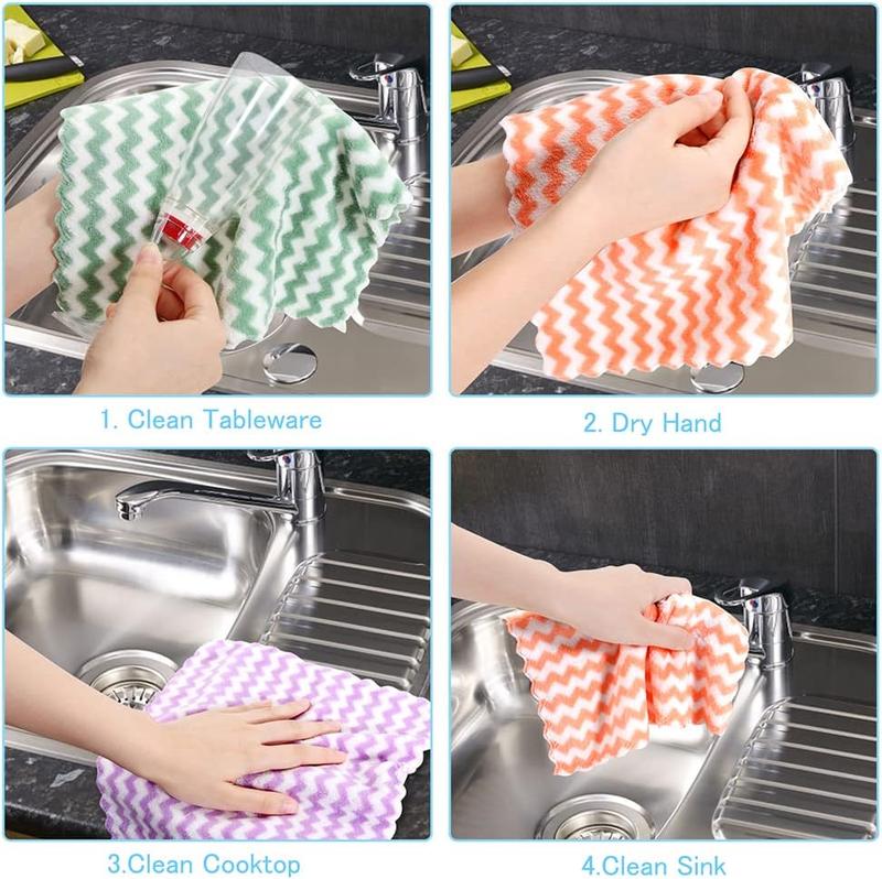 12 Pack Microfiber Cleaning Cloth, Dish Cloths,10x10 Inches Dish Towels, Super Soft and Absorbent Kitchen Dishcloths, Microfiber Hand Household