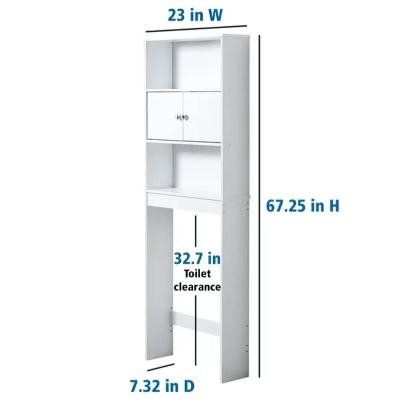 Mainstays Bathroom Space Saver with 3 Fixed Shelves, Space saver fits over most toilets to instantly add storage into your bathroom