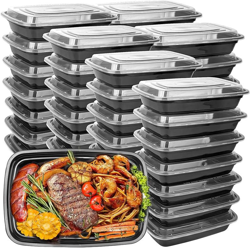 Reusable meal prep containers - 30.4 oz food storage containers with LIDS 10 packs, meal prep food containers, disposable  containers with LIDS, BPA-free, microwave dishwasher refrigerator safe