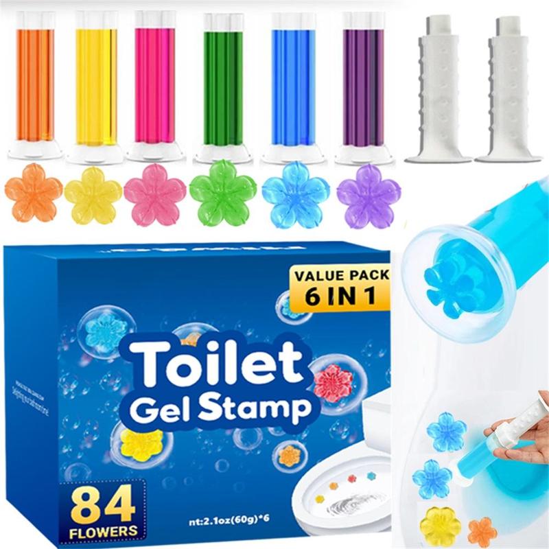 Toilet Cleaner Gel Stamp, 6 Counts box Stain Removal Cleaning Accessories, Summer Household Cleaning Supplies, Boyfriend Gifts