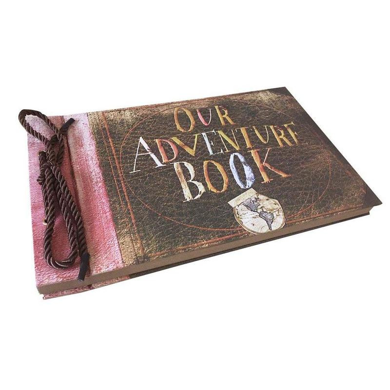 Our Adventure Book, Up Scrapbook Album with Movie Themed Postcards, Wedding and Anniversary Photo Album, Memory Keepsake, 11.6 x 7.5 inch, 80 Pages (Light Brown Pages)