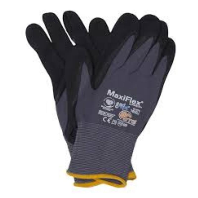 12 Pairs | Maxiflex ATG 34-874 Ultimate - Nylon, Micro-Foam Nitrile Grip Gloves - Foam Nitrile Palm Coated Gloves | Gloves Cleaning