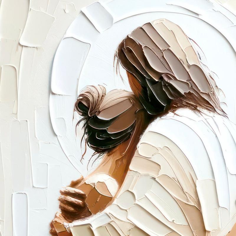 Woman Safe in His Arms Vertical | Digital Download | Jesus Embracing Woman | Christian Art | Bible Wall Art